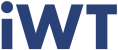Blue capital letters "iWT" on a light gray background.